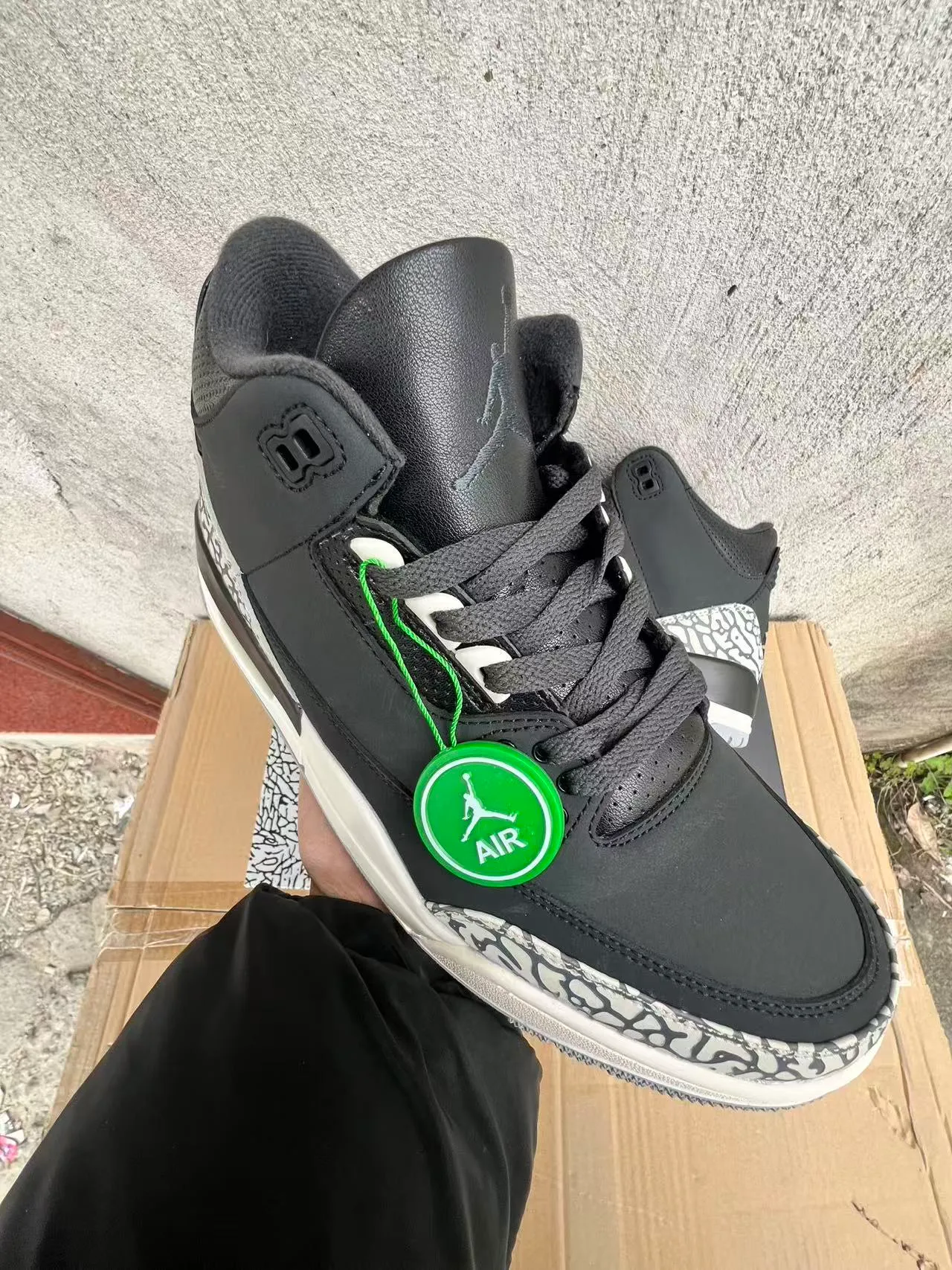 Zapatillas de baloncesto Air Jordan 3 con estampado de elefante negro 2