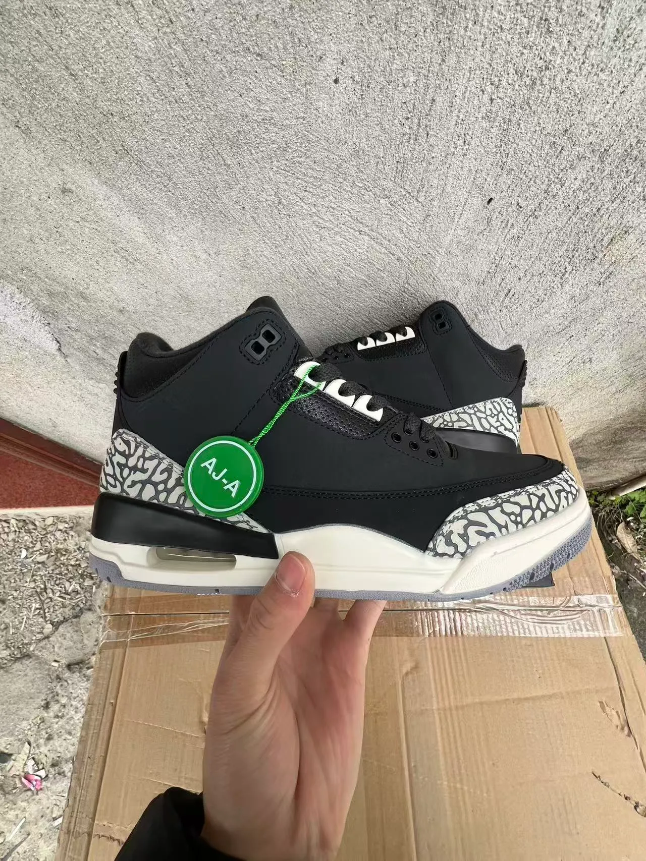 Zapatillas de baloncesto Air Jordan 3 con estampado de elefante negro 7