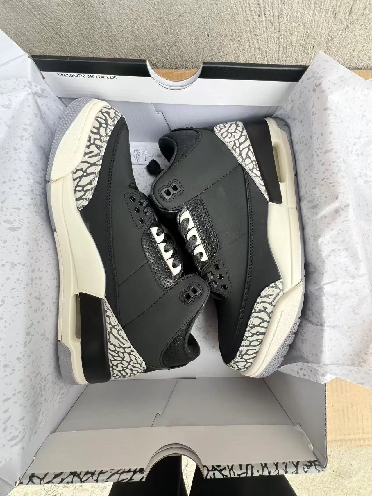 Zapatillas de baloncesto Air Jordan 3 con estampado de elefante negro 9