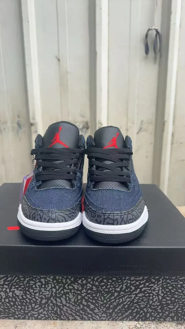 Air Jordan 3 ডেনিম এলিফ্যান্ট প্রিন্ট লাইফস্টাইল স্নিকার্স 3