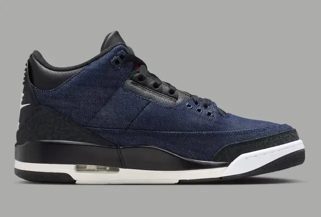 Air Jordan 3 ডেনিম এলিফ্যান্ট প্রিন্ট লাইফস্টাইল স্নিকার্স 10