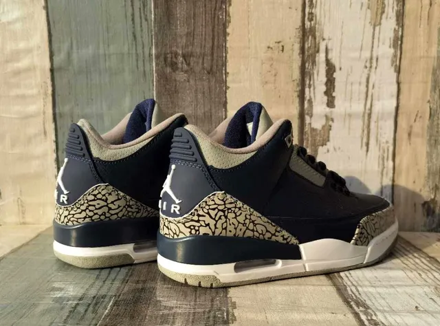 Air Jordan 3 طباعة الفيل الأسود البيج أحذية كرة السلة 2