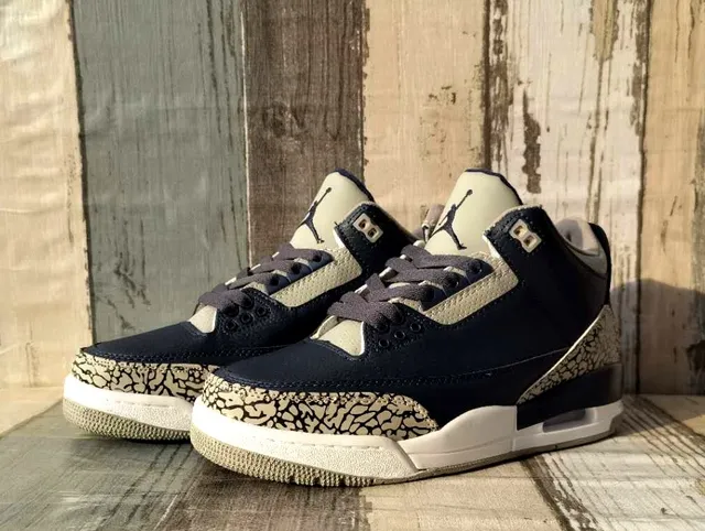 Air Jordan 3 طباعة الفيل الأسود البيج أحذية كرة السلة 3