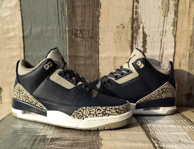 Air Jordan 3 طباعة الفيل الأسود البيج أحذية كرة السلة 5