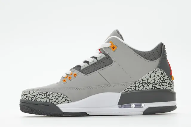 Tênis de basquete Air Jordan 3 Cinza Elefante 9