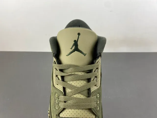 Air Jordan 3 橄榄绿麂皮大象纹篮球鞋 6
