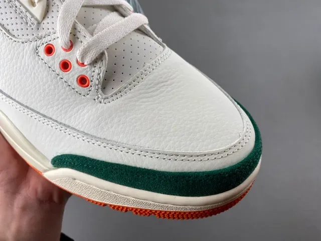 Air Jordan 3 Branco Laranja Verde Sapatos de Basquete 2