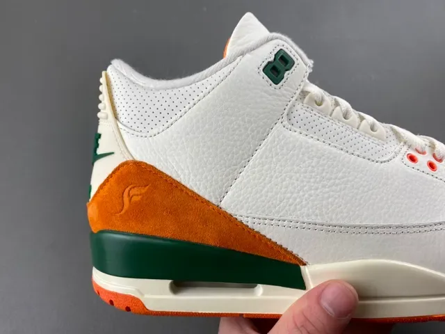 Air Jordan 3 Branco Laranja Verde Sapatos de Basquete 3
