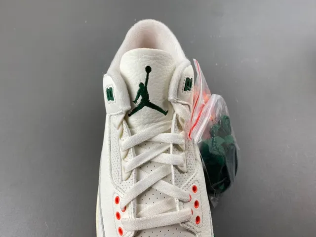Air Jordan 3 Branco Laranja Verde Sapatos de Basquete 6