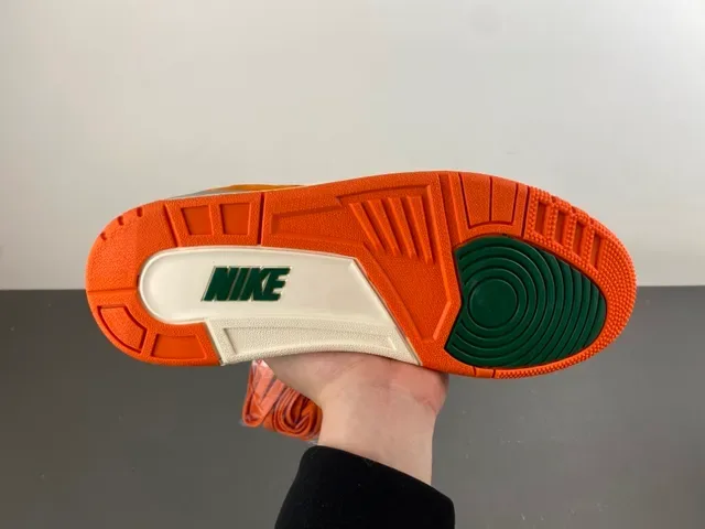 Air Jordan 3 Branco Laranja Verde Sapatos de Basquete 9