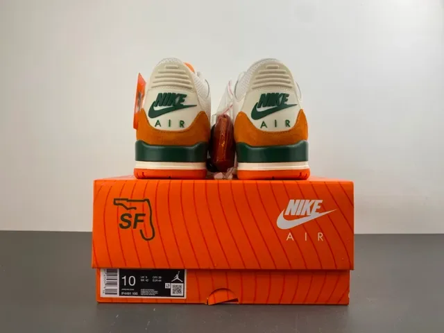 Air Jordan 3 Branco Laranja Verde Sapatos de Basquete 17