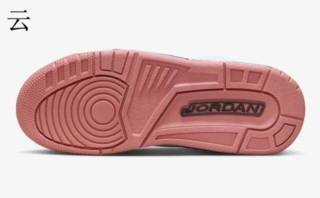حذاء كرة السلة Air Jordan 3 أبيض ووردي بنقشة الفيل وياقة مزينة بالزهور 6