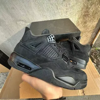 Air Jordan 4 全黑麂皮网眼篮球鞋