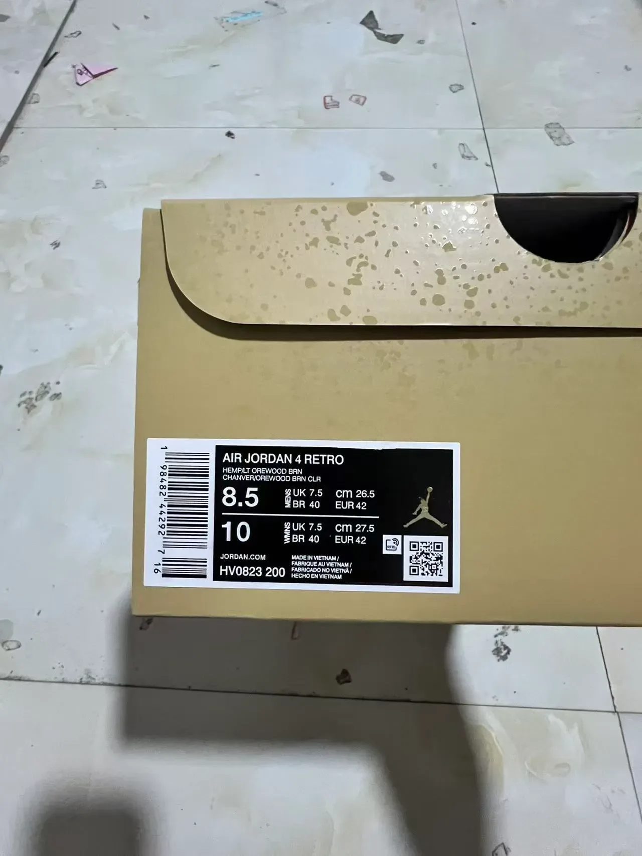 Air Jordan 4 Beige Suede Mesh High-Top Basketball Shoes 10