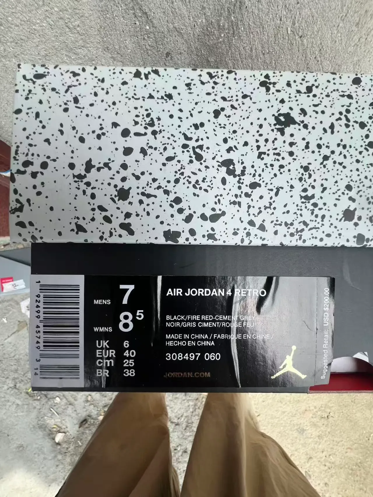 Air Jordan 4 أحذية كرة السلة أسود رمادي أسمنتي أحمر 10