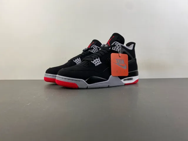 Air Jordan 4 Black Cement Red Basketball Shoes 10