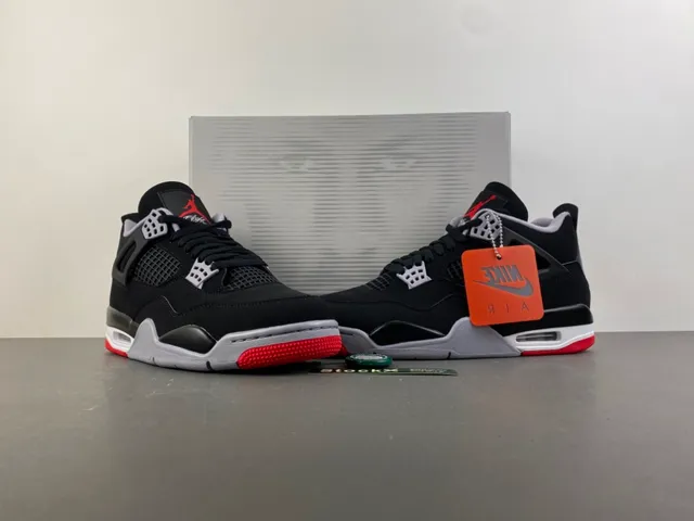 Air Jordan 4 Black Cement Red Basketball Shoes 13