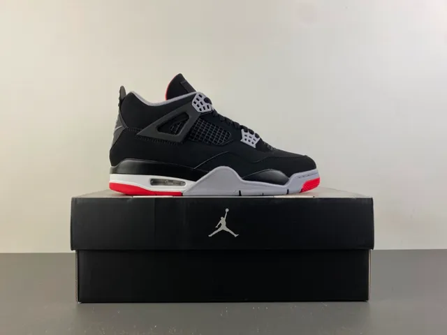 Air Jordan 4 Black Cement Red Basketball Shoes 15