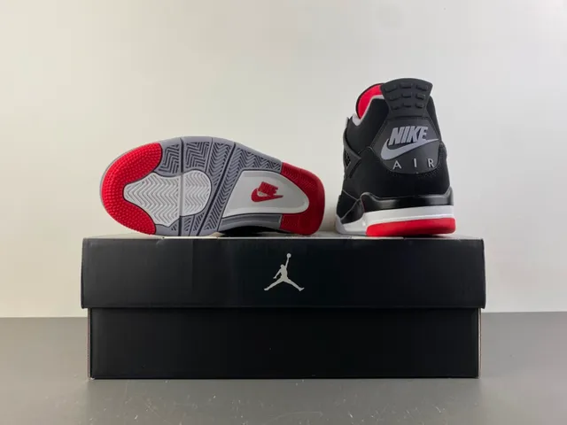 Air Jordan 4 Black Cement Red Basketball Shoes 16