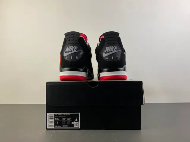 Air Jordan 4 Black Cement Red Basketball Shoes 17