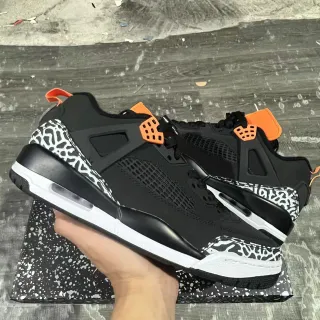 Tênis de basquete Air Jordan 4 preto elefante laranja