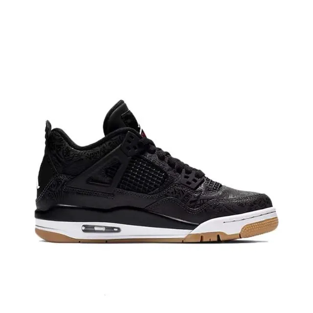 Tênis de basquete Air Jordan 4 preto branco goma 4