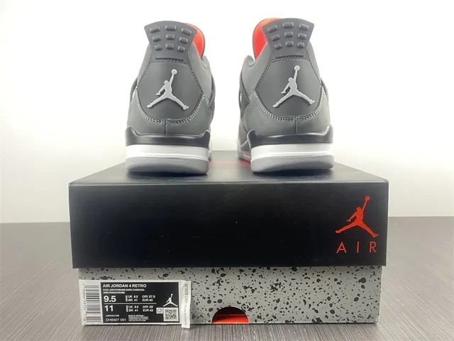Air Jordan 4 深灰色 黑色 红色 篮球鞋 14
