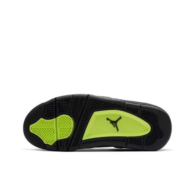Zapatillas de baloncesto Air Jordan 4 gris y verde neón 2
