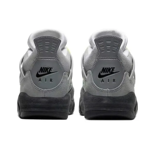 Zapatillas de baloncesto Air Jordan 4 gris y verde neón 4