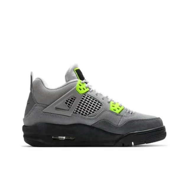 Zapatillas de baloncesto Air Jordan 4 gris y verde neón 6