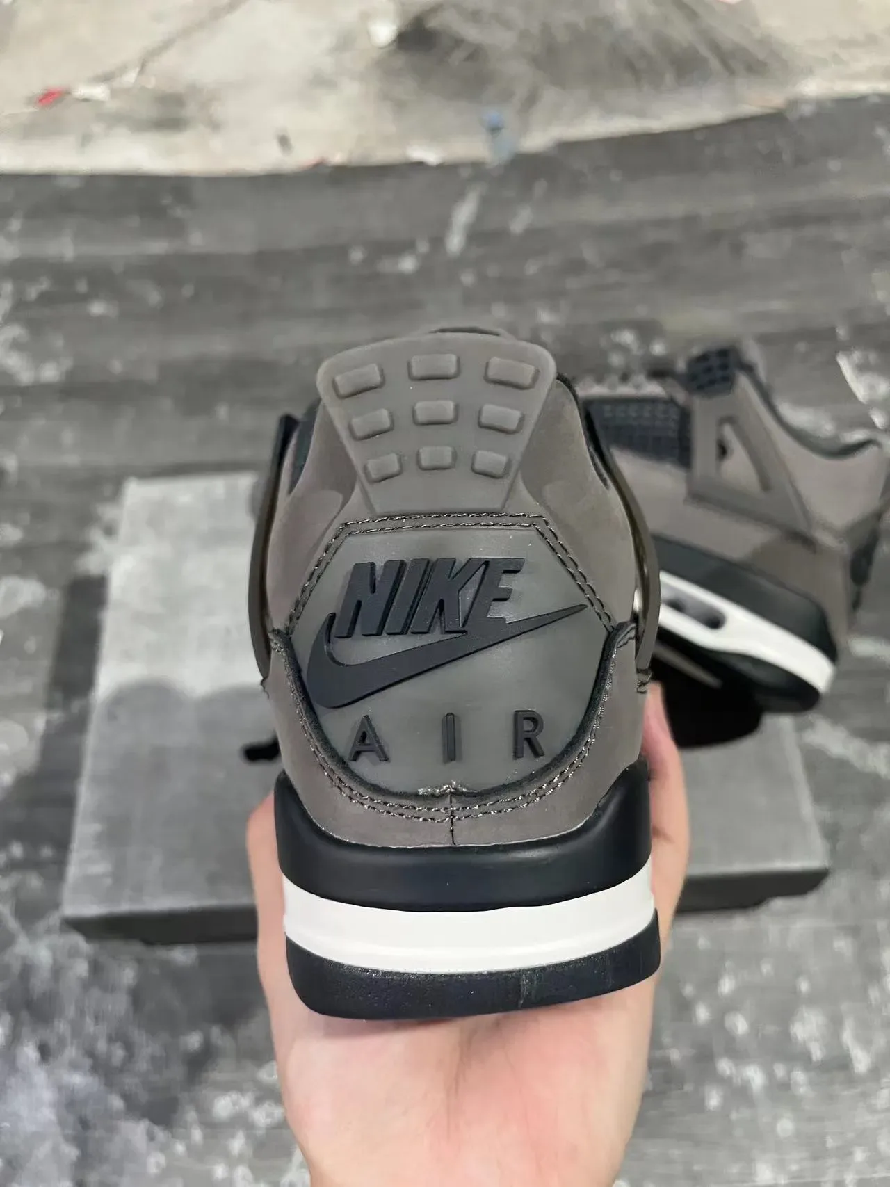 Air Jordan 4 Gris Negro Blanco Zapatos de Baloncesto 8