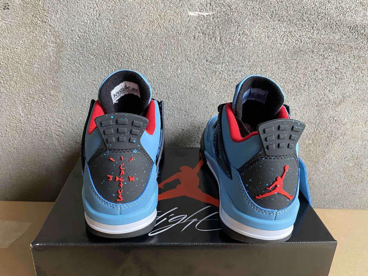 Air Jordan 4 Tênis de Basquete Azul Claro Preto Vermelho 3