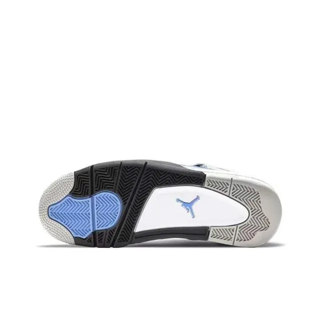 Zapatillas de baloncesto Air Jordan 4 de ante y malla azul claro 2