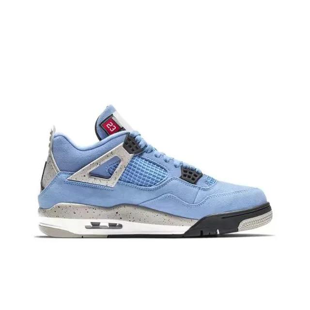 Zapatillas de baloncesto Air Jordan 4 de ante y malla azul claro 6