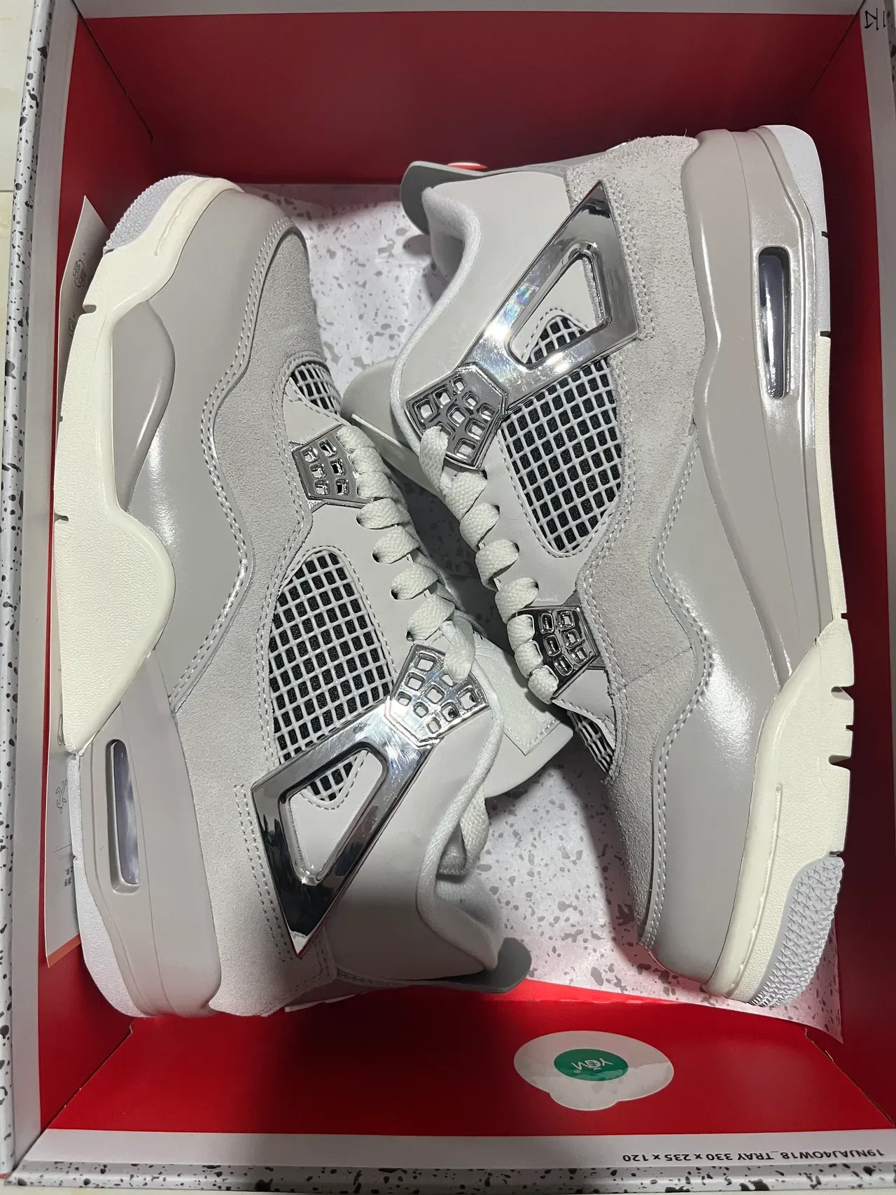 Air Jordan 4 Light Gray جلد وسويدي أحذية كرة السلة 8