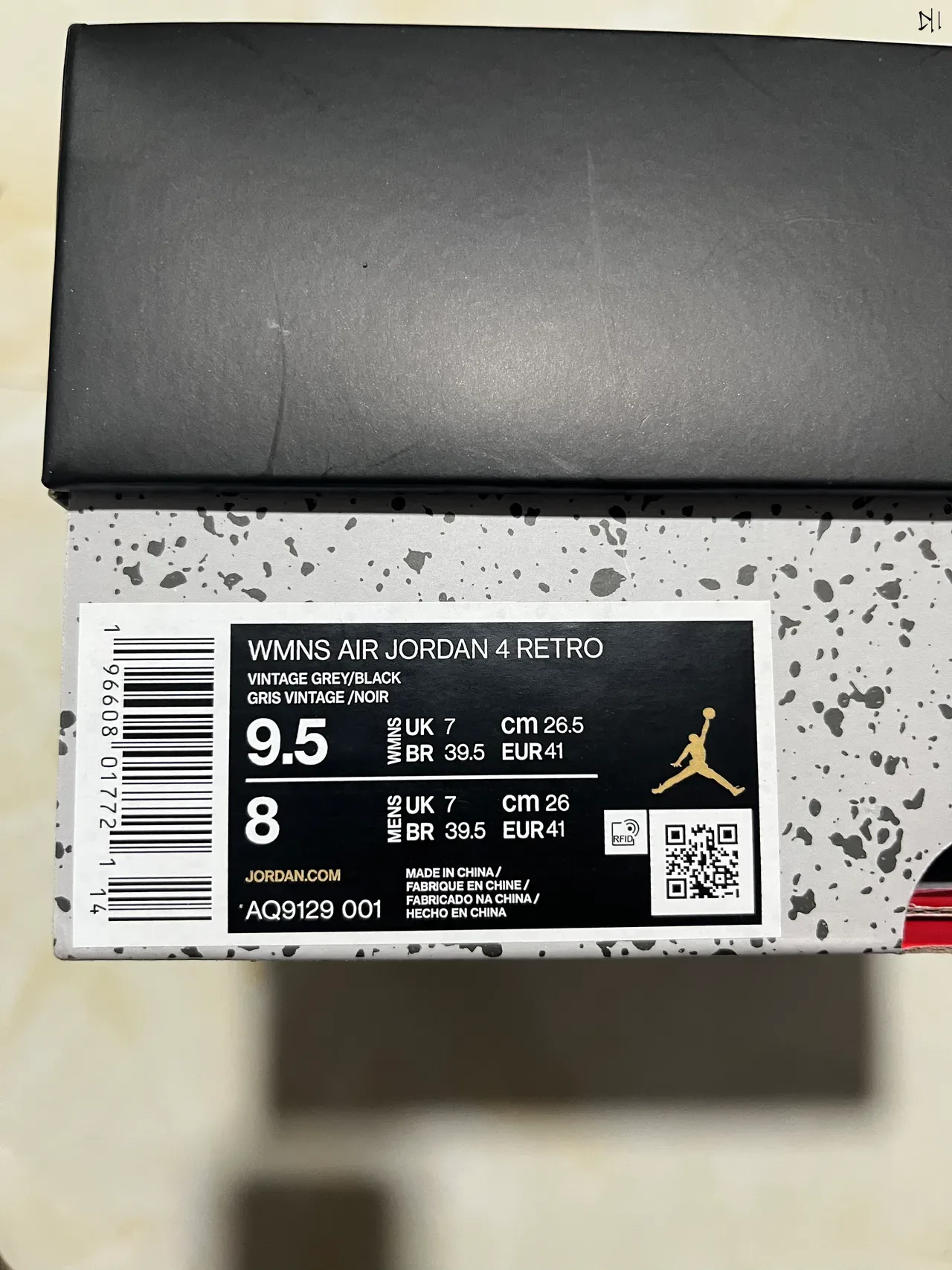 Air Jordan 4 Light Gray جلد وسويدي أحذية كرة السلة 9