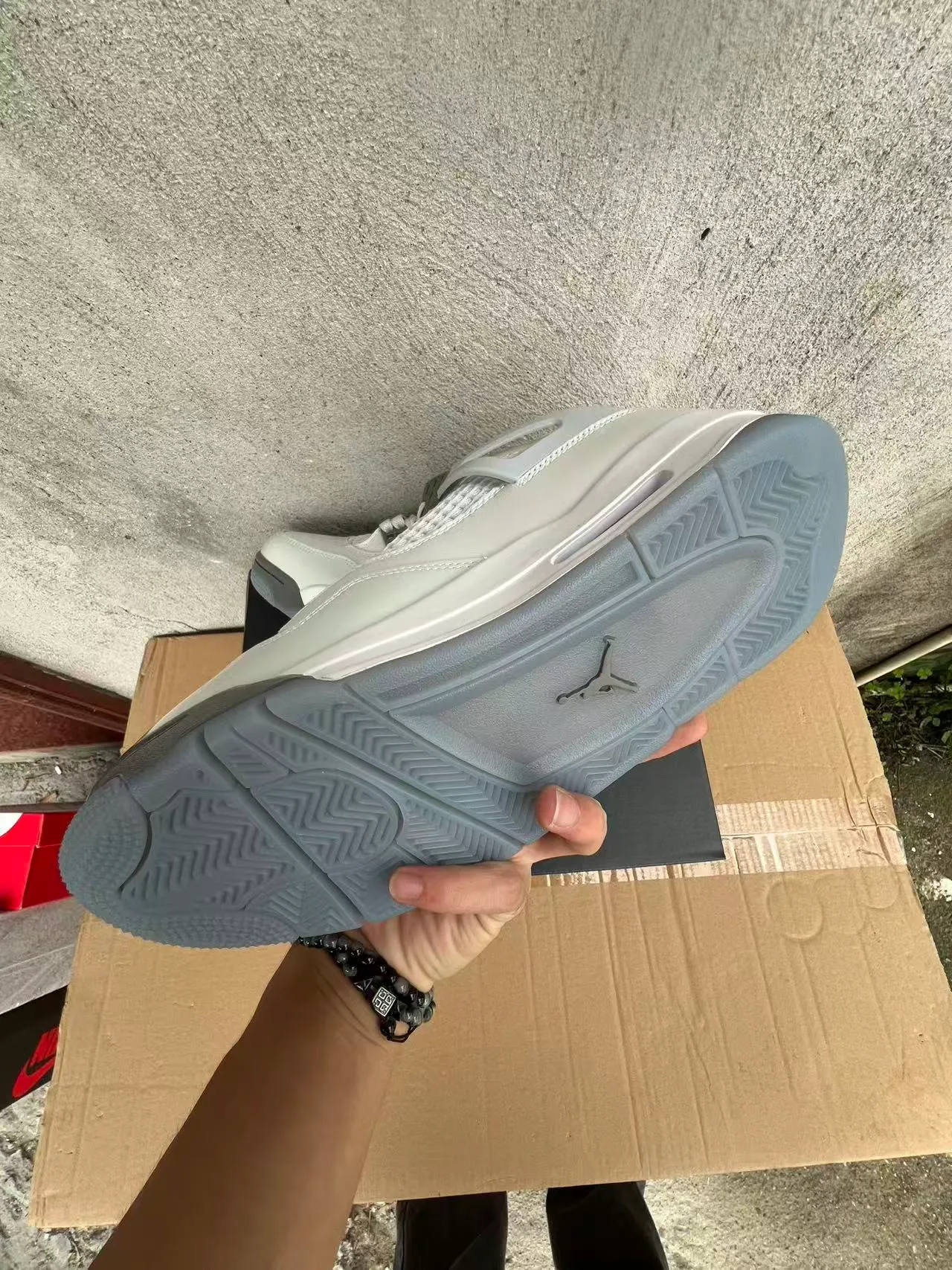 Zapatillas de baloncesto Air Jordan 4 gris plateado metálico 5