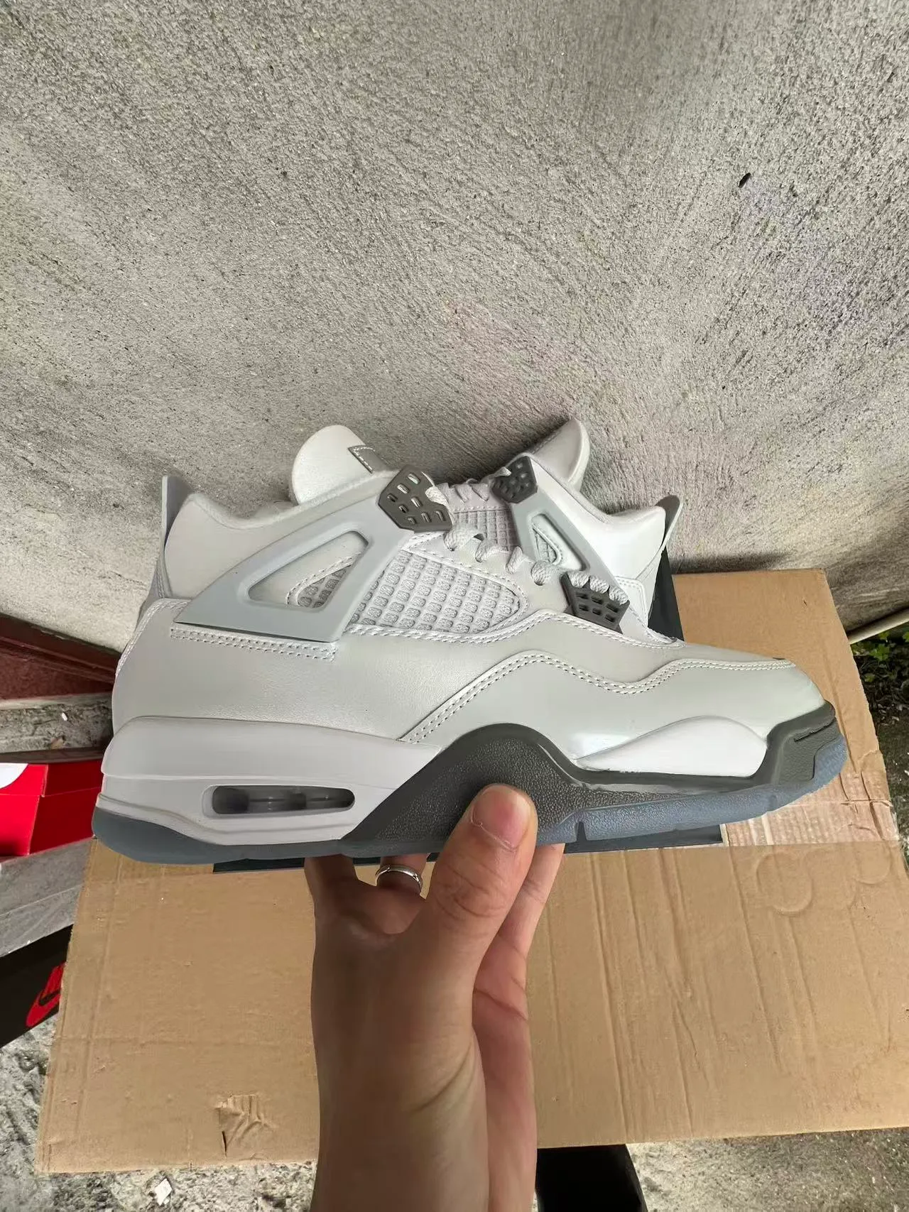 Zapatillas de baloncesto Air Jordan 4 gris plateado metálico 6