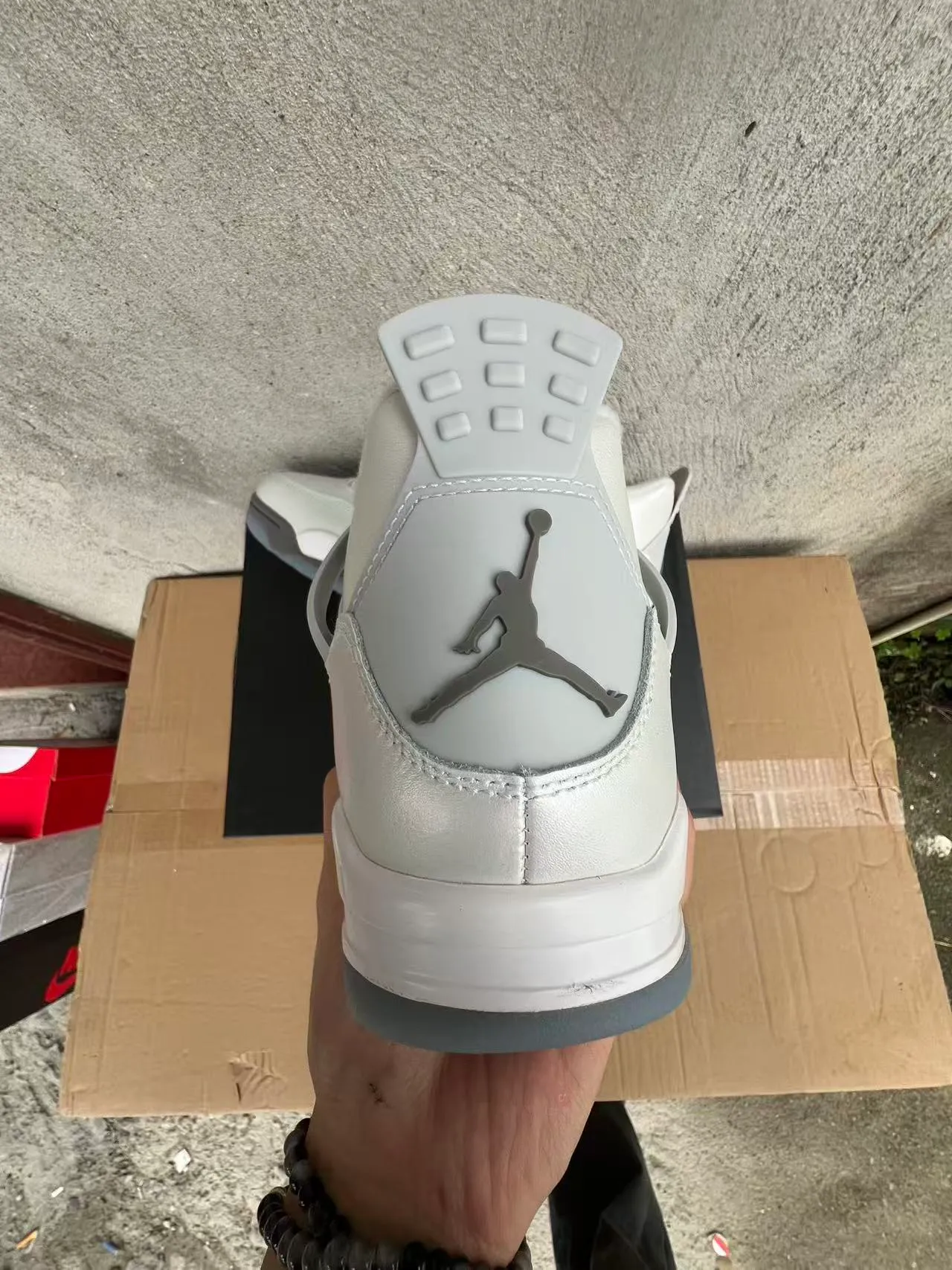 Zapatillas de baloncesto Air Jordan 4 gris plateado metálico 7