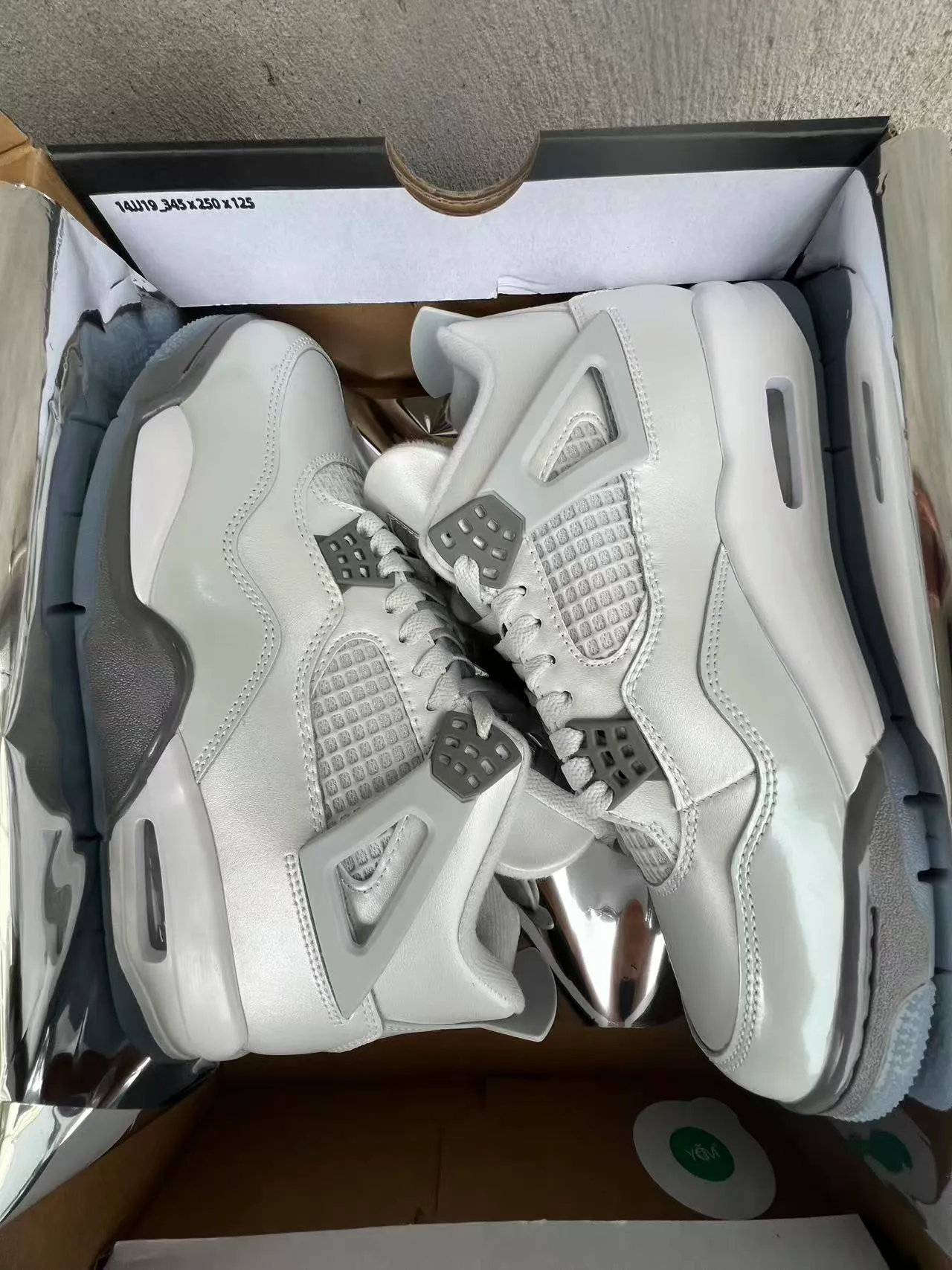 Zapatillas de baloncesto Air Jordan 4 gris plateado metálico 8