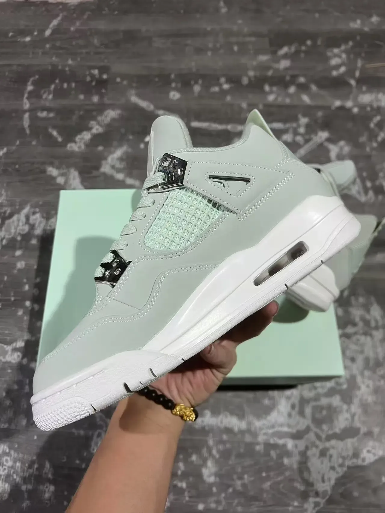 Air Jordan 4 Vert Menthe Blanc Chaussures de Basketball 5