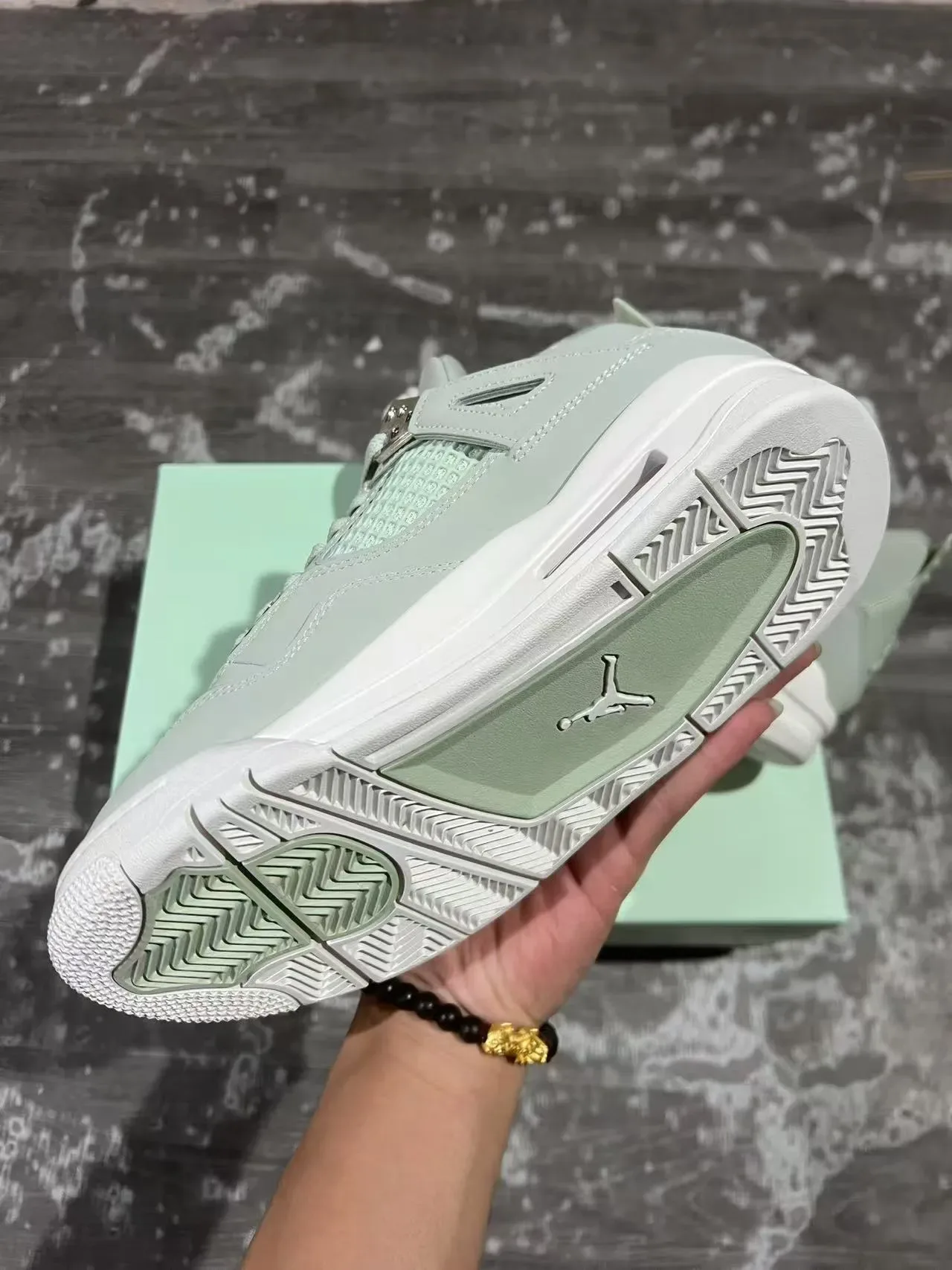Air Jordan 4 Vert Menthe Blanc Chaussures de Basketball 6