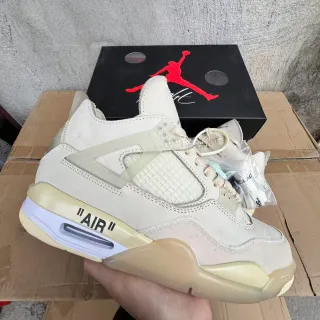 Air Jordan 4 Off-White बेज लाइफस्टाइल बास्केटबॉल जूते