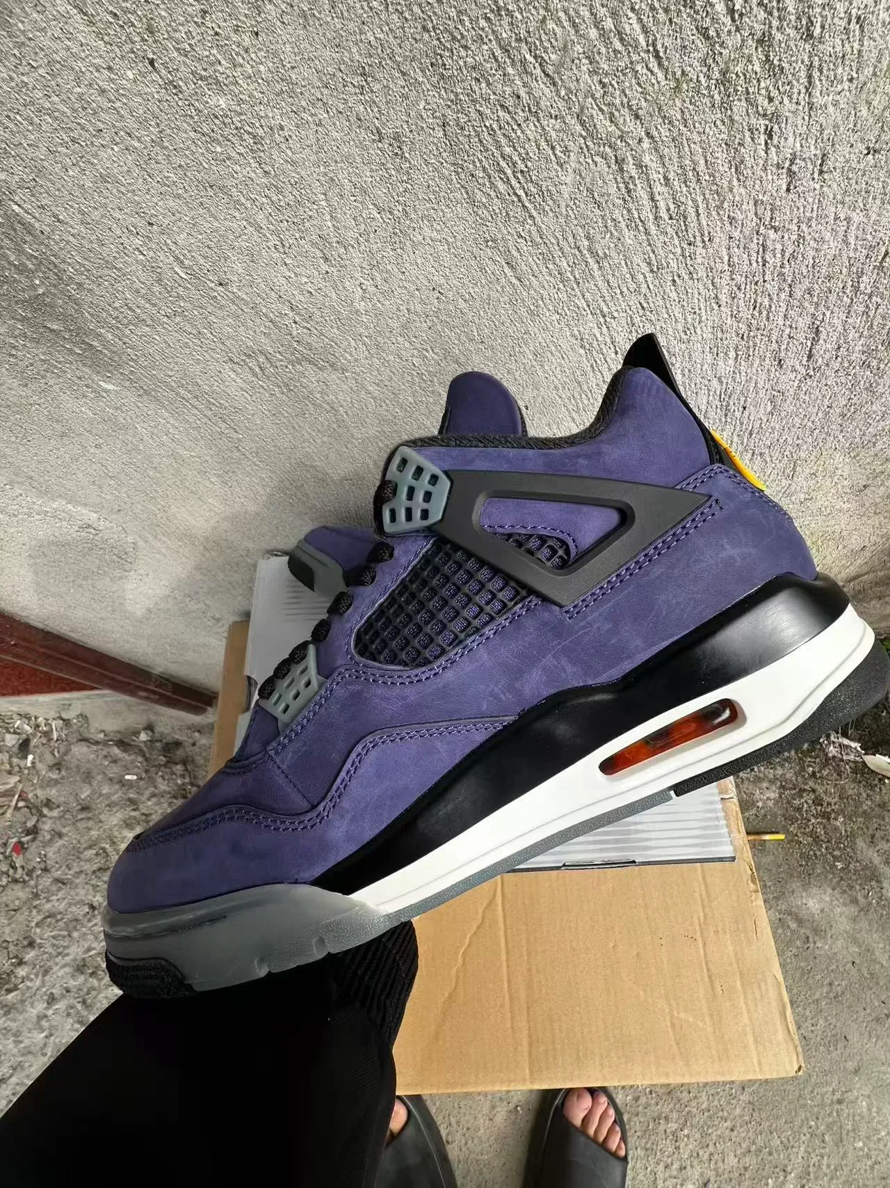Air Jordan 4 Purple Suede High-Top Basketball Shoes 5