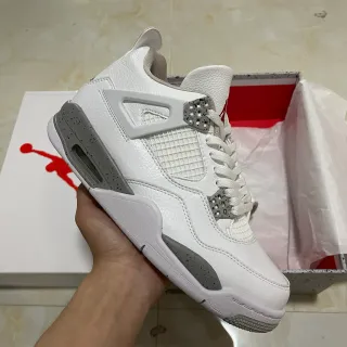 Tênis de basquete Air Jordan 4 White Cement Grey