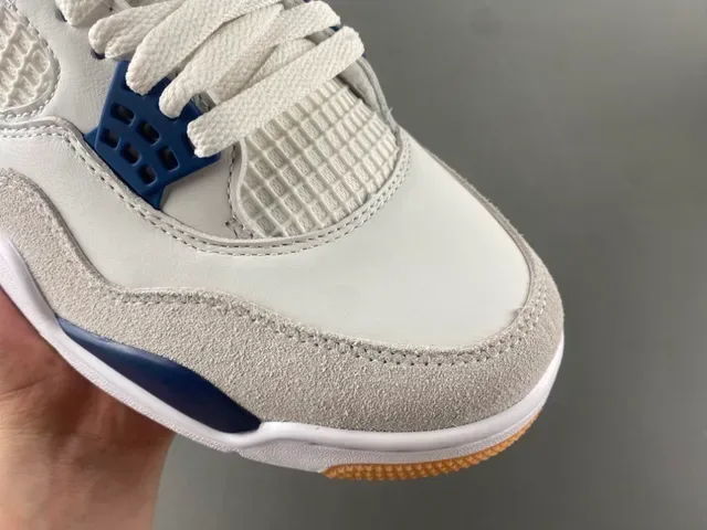 Air Jordan 4 Tênis de Basquete Branco Navy Gum 2