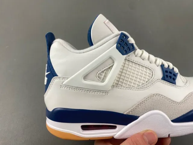 Air Jordan 4 Tênis de Basquete Branco Navy Gum 3