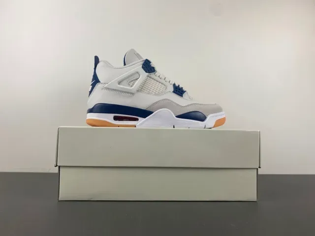 Air Jordan 4 Tênis de Basquete Branco Navy Gum 15