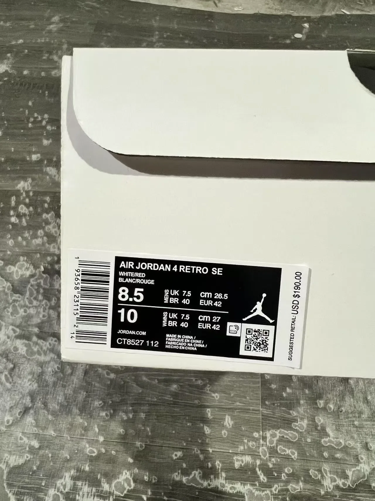 Air Jordan 4 Chaussures de basketball Blancs et Rouges 10