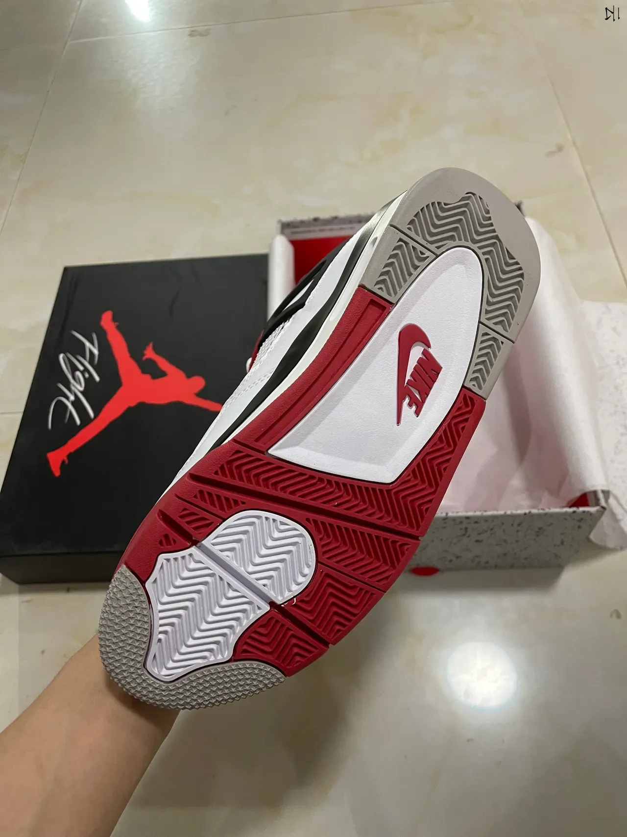 Air Jordan 4 White Red Black বাস্কেটবল জুতো 5